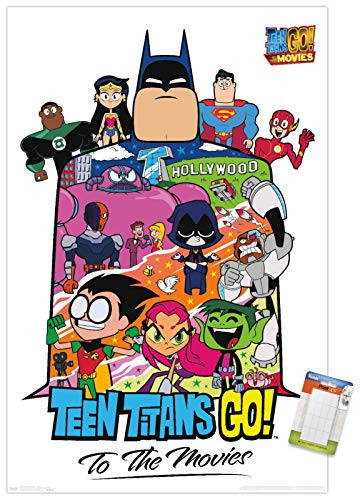 Trends International DC Comics Teen Titans Go to The Movies-Collage Wall Poster 22_375 x 34 Poster   Mount Bundle