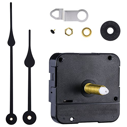 Mudder Long Spindle Quartz Clock Movement, 3/5 Inch Maximum Dial Thickness, 1-1/10 Inch Total Shaft Length