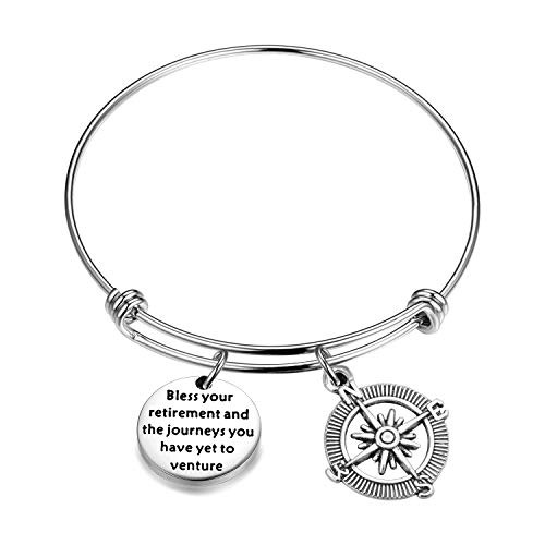 QIIER Retirement Gift Bless Your Retirement Keychain Teacher Nurse Coworker Retirement Gift Going Away Jewelry Gift for Retired Colleague Best Friends Bangle bracelet QIIER Retirement Gift Bless Your Retirement Keychain Teacher Nurse Coworker Retirement Gift Going Away Jewelry Gift for Retired Colleague Best Friends Bangle bracelet