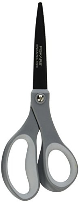 Fiskars 01-005413 Non-stick Titanium Softgrip Scissors, 8 Inch, Gray