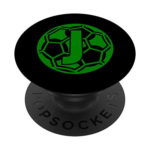 Soccer Initial Letter J Monogram For Football Player And Fan PopSockets Grip and Stand for Phones and Tablets