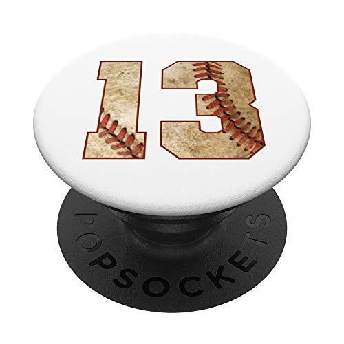 Player Number 13 Baseball Dirty Distressed Ball Sports Team PopSockets Grip and Stand for Phones and Tablets Player Number 13 Baseball Dirty Distressed Ball Sports Team PopSockets Grip and Stand for Phones and Tablets