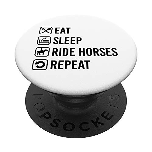 Eat Sleep Ride Horses Repeat Cute Horse Girl Show Gift PopSockets PopGrip Swappable Grip for Phones   Tablets