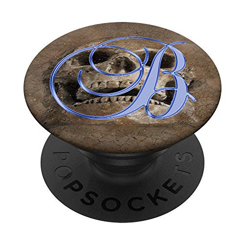 B Blue Skull Skeleton Dead Horror Initial Monogram Letter PopSockets Grip and Stand for Phones and Tablets B Blue Skull Skeleton Dead Horror Initial Monogram Letter PopSockets Grip and Stand for Phones and Tablets