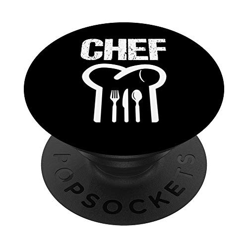 Chef Hat Utensils Cool Culinary Cook Lover Gift PopSockets PopGrip Swappable Grip for Phones   Tablets