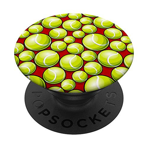 Red Green Retro Vintage Style Tennis Player Racket Ball Gift PopSockets Grip and Stand for Phones and Tablets