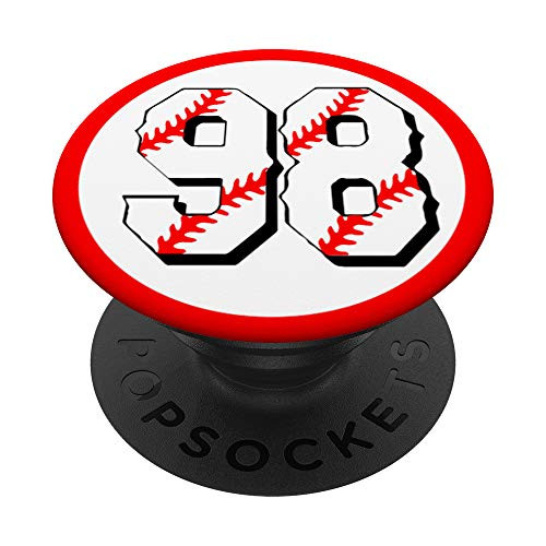 cool Baseball number ninety eight 98 Perfect baseball player PopSockets Grip and Stand for Phones and Tablets