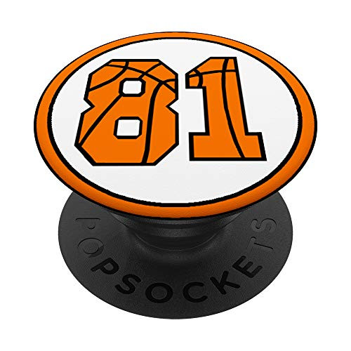 cool Basketball fan number eighty one  81 basketball gift PopSockets Grip and Stand for Phones and Tablets