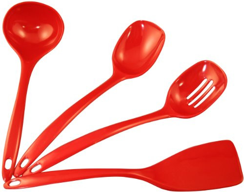 Calypso Basics by Reston Lloyd Melamine Utensil Set, 4-Piece, Red