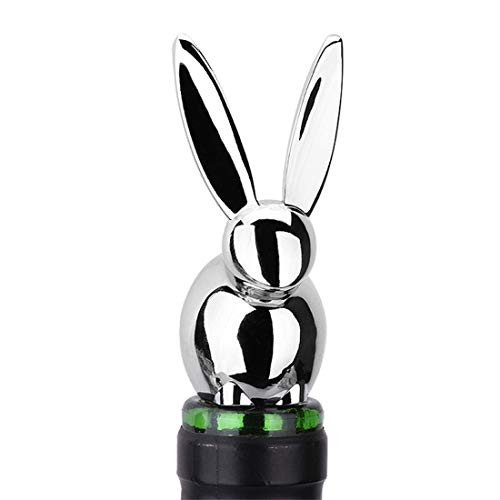 Funny Stainless Steel Wine Stoppers Reusable Bottle Stoppers for Beverage and Beer Best Gifts for Wine Lovers Decorative and Cute Wine Stopper with Silicone Rubber Fitting rabbit