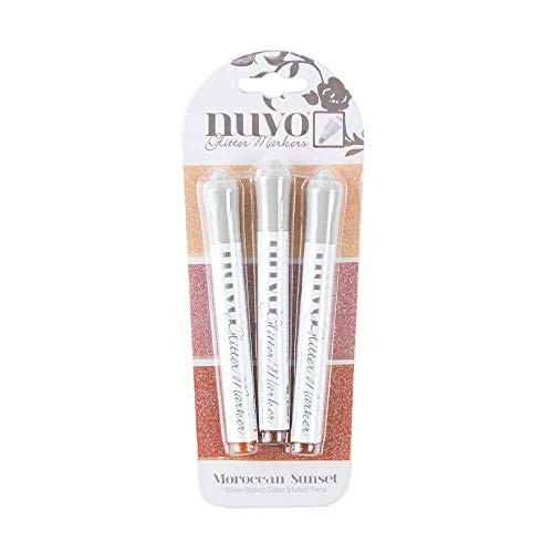 Tonic Studios Nuvo Glitter Markers 3Pkg-Moraccan Sunset Assorted