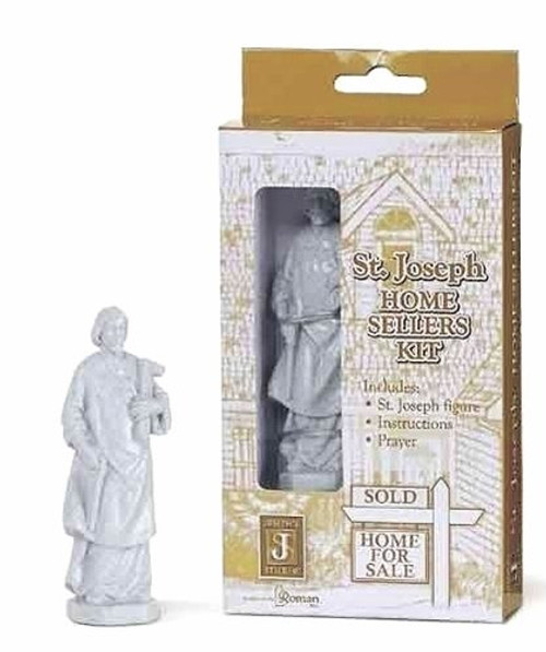 Saint Joseph Home Sellers Kit with Figurine and Prayer Religious House Sellers