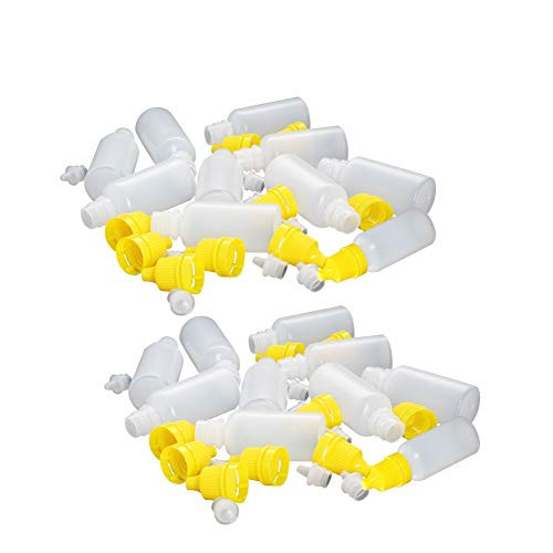 Othmro PE Yellow Translucent Dropper Bottle 15ml Small Mouth Drop Bottles Empty Squeezable Eye Liquid Dropper Bottle Yellow cap 50pcs