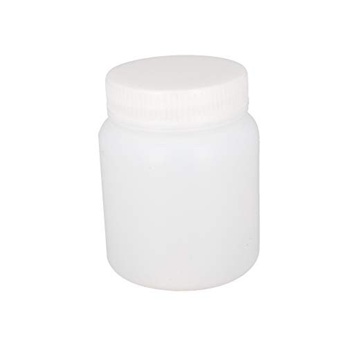 Othmro Plastic White Translucent Lab Chemical Reagent Bottle 300ml Wide Mouth Sample Sealing Liquid Storage Container 5pcs