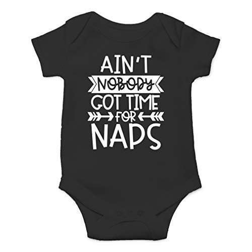 AW Fashions Aint Nobody Got Time for Naps - If I Dont Sleep Nobody Sleeps - Cute One-Piece Infant Baby Bodysuit 6 Months Black AW Fashions Aint Nobody Got Time for Naps - If I Dont Sleep Nobody Sleeps - Cute One-Piece Infant Baby Bodysuit 6 Months Black