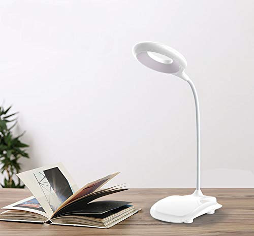 XPXKJ 18 LED Desk Lamp with Flexible Gooseneck 3 Level Brightness Battery Operated Table Lamp Dimmable Touch Control Compact Portable lamp Eye-Caring and Energy Saving White 1109Desktop Lights XPXKJ 18 LED Desk Lamp with Flexible Gooseneck 3 Level Brightness Battery Operated Table Lamp Dimmable Touch Control Compact Portable lamp Eye-Caring and Energy Saving White 1109Desktop Lights