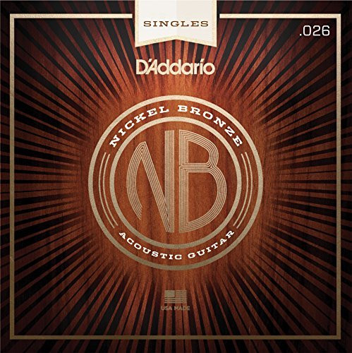DAddario NB026 Nickel Bronze Wound Acoustic Guitar Single String