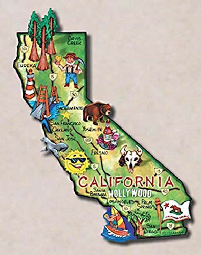 California the Golden State Artwood Jumbo Fridge Magnet