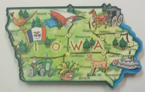 Iowa the Hawkeye State Artwood Jumbo Fridge Magnet