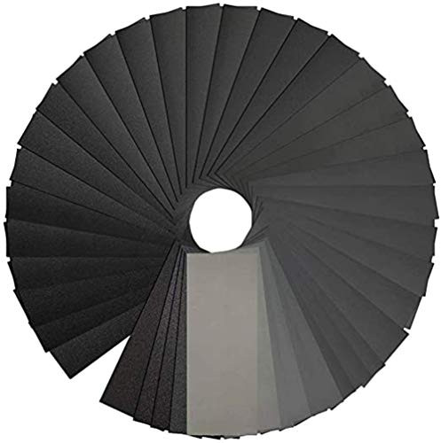Assorted Grit Sandpaper 120 to 7000 Wood Furniture Finishing Metal Automotive Polishing Wet Dry Sanding Abrasive Variety Pack 9x3_6 inch 48 sheet