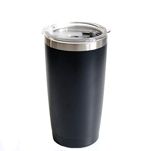 20oz Insulated Stainless Steel Tumbler Stainless Steel Vacuum Insulated Double Wall Travel Tumbler Durable Insulated Coffee Mug Thermal Cup with Splash Proof Sliding Lid Black 20oz