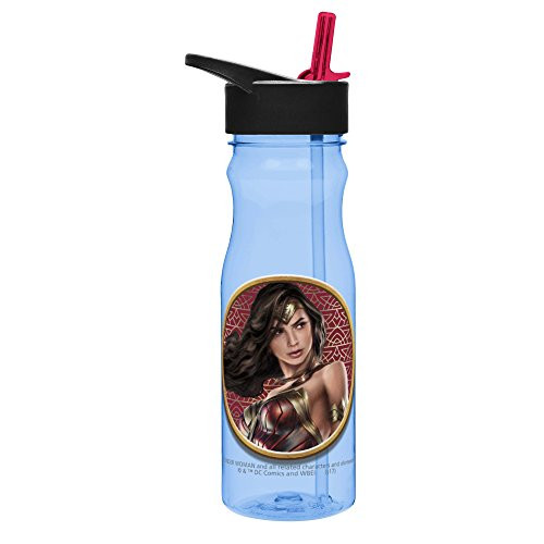 Zak Designs WWMA-P280 Wonder Woman Movie Tritan Straw Bottle, 25 oz, Multicolor