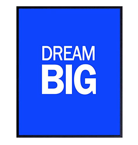 Wall Art Print Typography - 8x10 Unframed Photo - Makes a Great Gift for Home Decor - Dream Big - Inspirational and Motivational