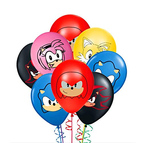 Merchant Medley 25ct Sonic-Inspired Balloons - Large 12 Latex Birthday Party Balloons - Detailed Images Include 5 Styles
