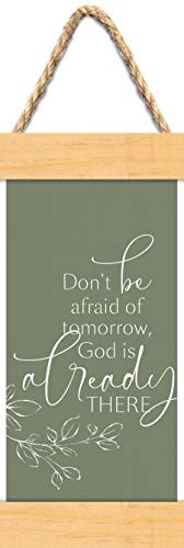 P_ Graham Dunn God is Already There Floral White 9 x 4_25 Canvas and Wood Hanging Banner Sign