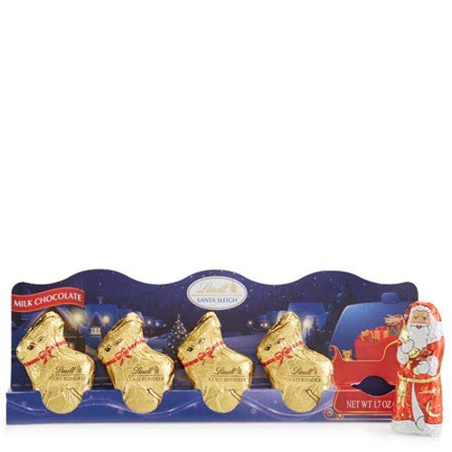 Lindt LINDOR Milk Chocolate Holday Figure Santa Claus and Reindeer Hollow 1_7 oz Lindt LINDOR Milk Chocolate Holday Figure Santa Claus and Reindeer Hollow 1_7 oz