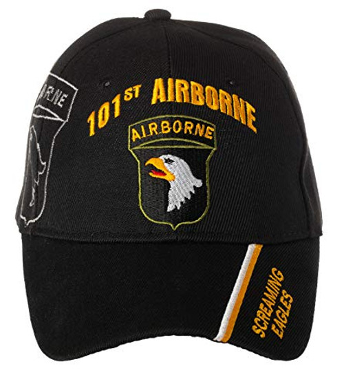 Officially Licensed US Army 101st Airborne Division Screaming Eagles Embroidered Black Adjustable Baseball Cap Officially Licensed US Army 101st Airborne Division Screaming Eagles Embroidered Black Adjustable Baseball Cap