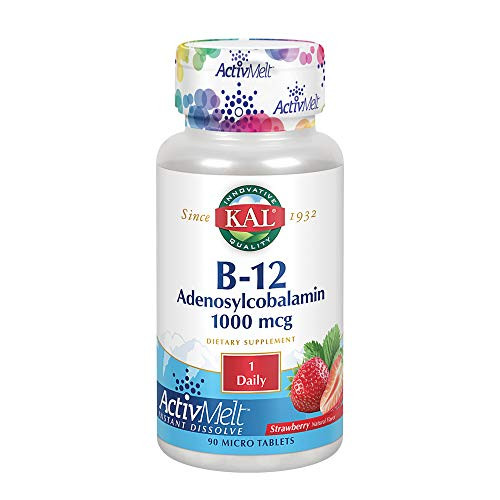 KAL B-12 Adenosylcobalamin Activmelt Strawberry White 90 Count
