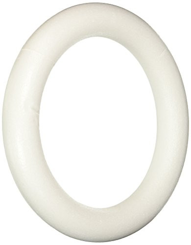 Floracraft FLOXT12W White Flora Craft Styrofoam Extruded Wreath , 12"