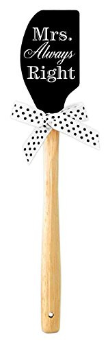Brownlow Gifts Mr_ and Mrs_ Right Silicone Spatula Black