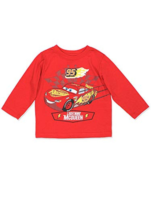 Disney Cars 3 Lightning McQueen Boys Long Sleeve Tee 4T Red Disney Cars 3 Lightning McQueen Boys Long Sleeve Tee 4T Red