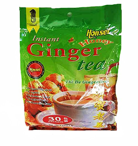 Honsei Instant Ginger Honey Tea 30 Sachets 18G0_63oz- Product of Singapore