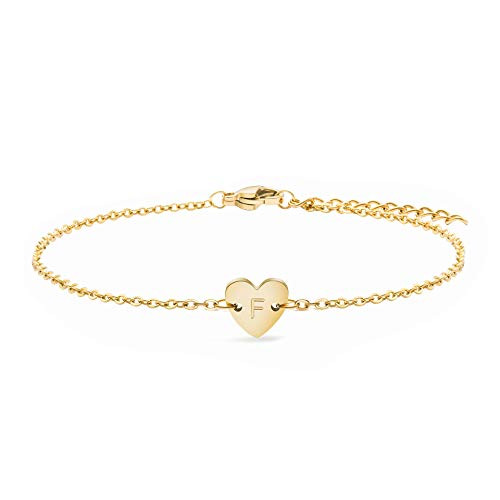 Joycuff Personalized Cute 18K Real F Gold Initial Anklet 26 Alphabets Charm Jewelry Dainty Letter Beach Gifts for Teen Girls Sister Wife Daughter Best Friend Girlfriend