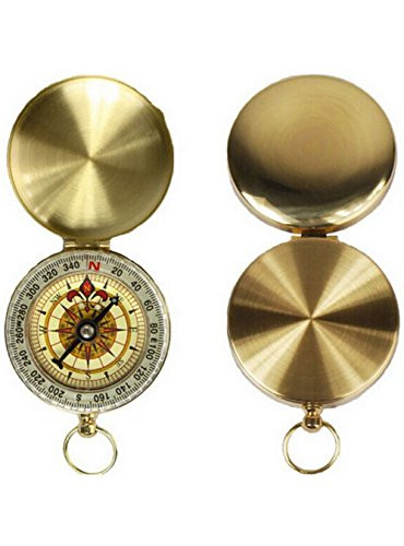Snowmanna-Portable Vintage Old Style Compass Pocket Watch Style Multifunction Fluorescence Compass Navigation for Outdoor Sports Camping Hiking Golden