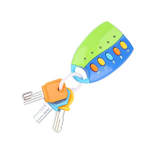 Musical Car Key Toy Colorful Baby Toy Smart Remote Car Control Musical Pretend Play Keychain Pretend Education Toys with Sound LightBlue
