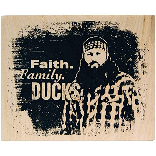 KellyCraft Innovations DC-50007 Duck Commander Faith, Family, Ducks Wood Mount Stamp