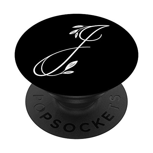 Initial J Flower Monogram Design Retro Cute Floral Letter J PopSockets Grip and Stand for Phones and Tablets