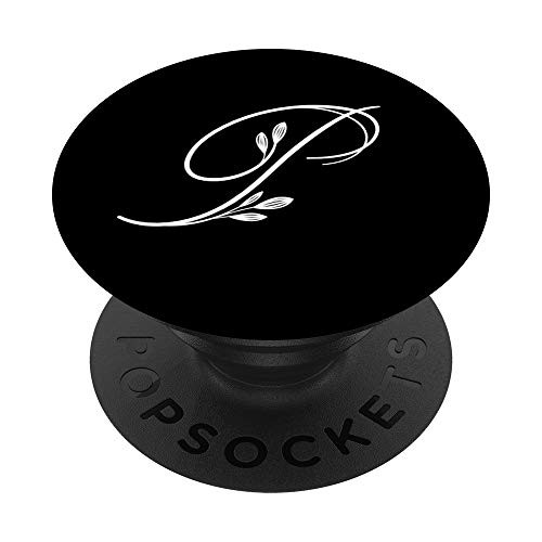 Initial P Flower Monogram Design Retro Cute Floral Letter P PopSockets Grip and Stand for Phones and Tablets
