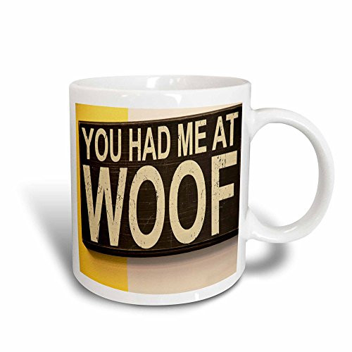 3dRose 112568_3 you had me at you had me at woof Magic Transforming Mug 11 oz Black/White