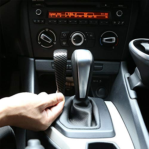 LLKUANG Carbon Fiber Style for BMW 1 3 Series E48 E61 E64 E65 E85 E86 E53 E81 E82 E87 E90 E91 E92 E93 Gear Shift Knob Head Cover