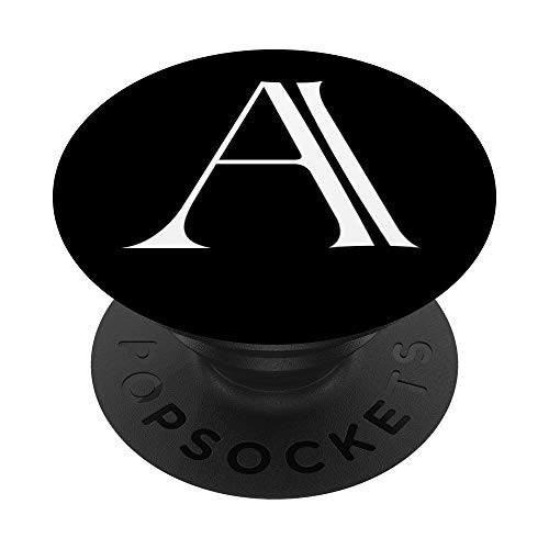 Letter A Initial Gift Original Design Block Font Monogram A PopSockets PopGrip Swappable Grip for Phones   Tablets