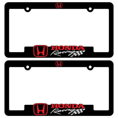 Custom Car Gear 2 Honda Racing License Plate Frames Motorsports Rally 3D Letter Frame Brackets 1-Pair