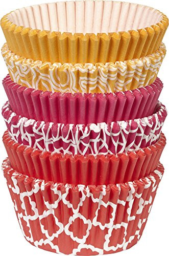 Wilton 415-2871 150 Count Orange, Pink and Red Baking Cups Value Pack, Assorted