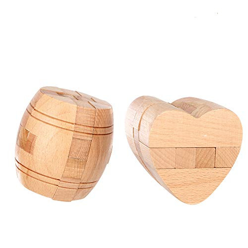 3D Wooden Cube Brain Teaser Puzzle Mind IQ and Logic Test for Kids and Adults