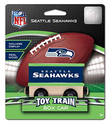 MasterPieces NFL Seattle Seahawks Real Wood Toy Train Boxcar 6_5 x 5_5 x 2