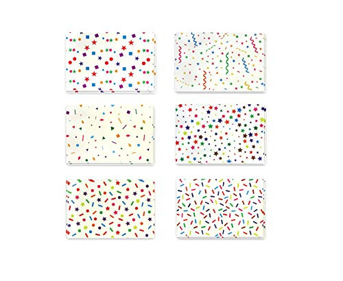 36 Pack All Occasion Assorted Blank Greeting Cards - Rainbow Confetti Designs - Greeting Cards with Envelopes Included 4 x 6 Inches